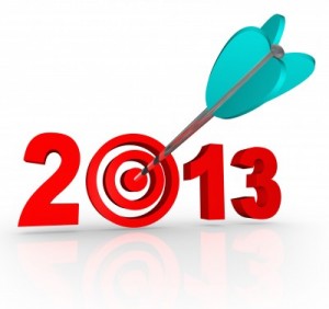 an arrow shooting into the year 2013 text
